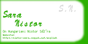 sara nistor business card